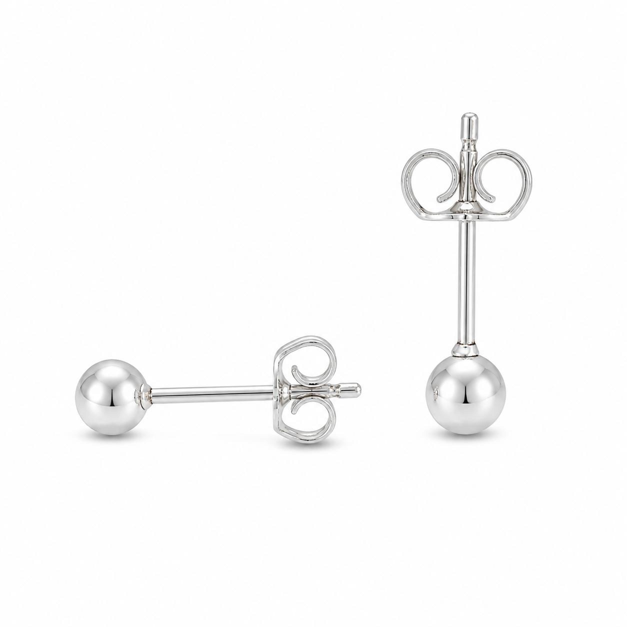 Silver Ball Stud Earrings 5mm