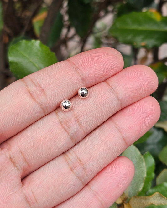 Silver Ball Stud Earrings 5mm