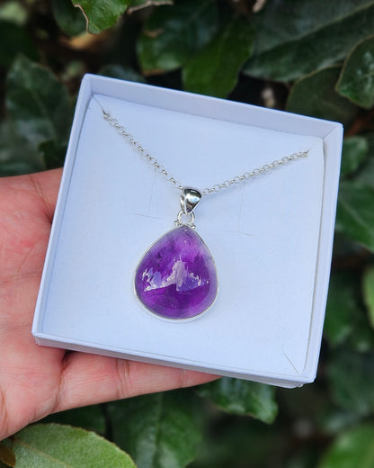 Druppelvormige Amethist Ketting Shanti