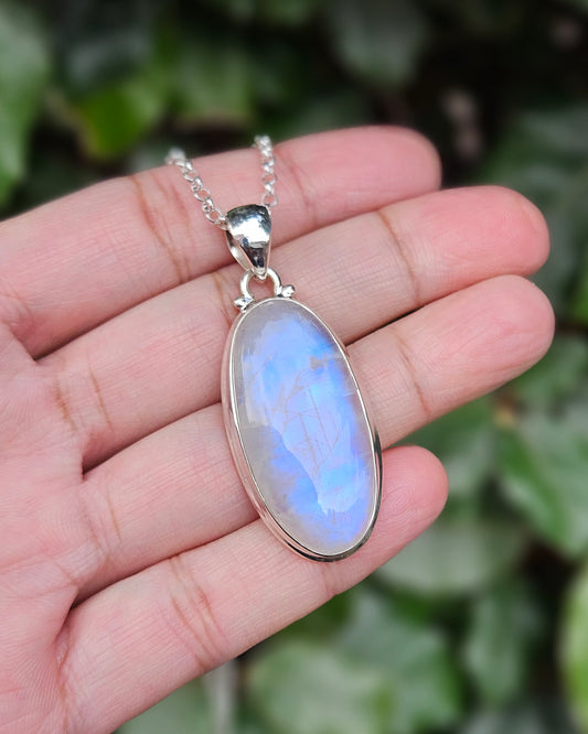 Oval Moonstone Necklace Hazina