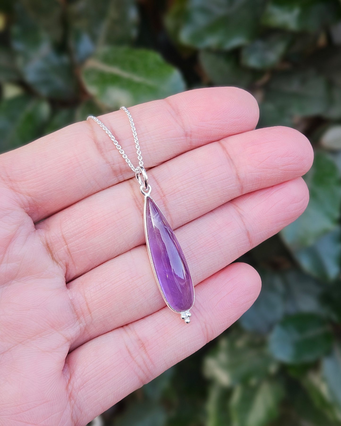 Amethyst Necklace Sage