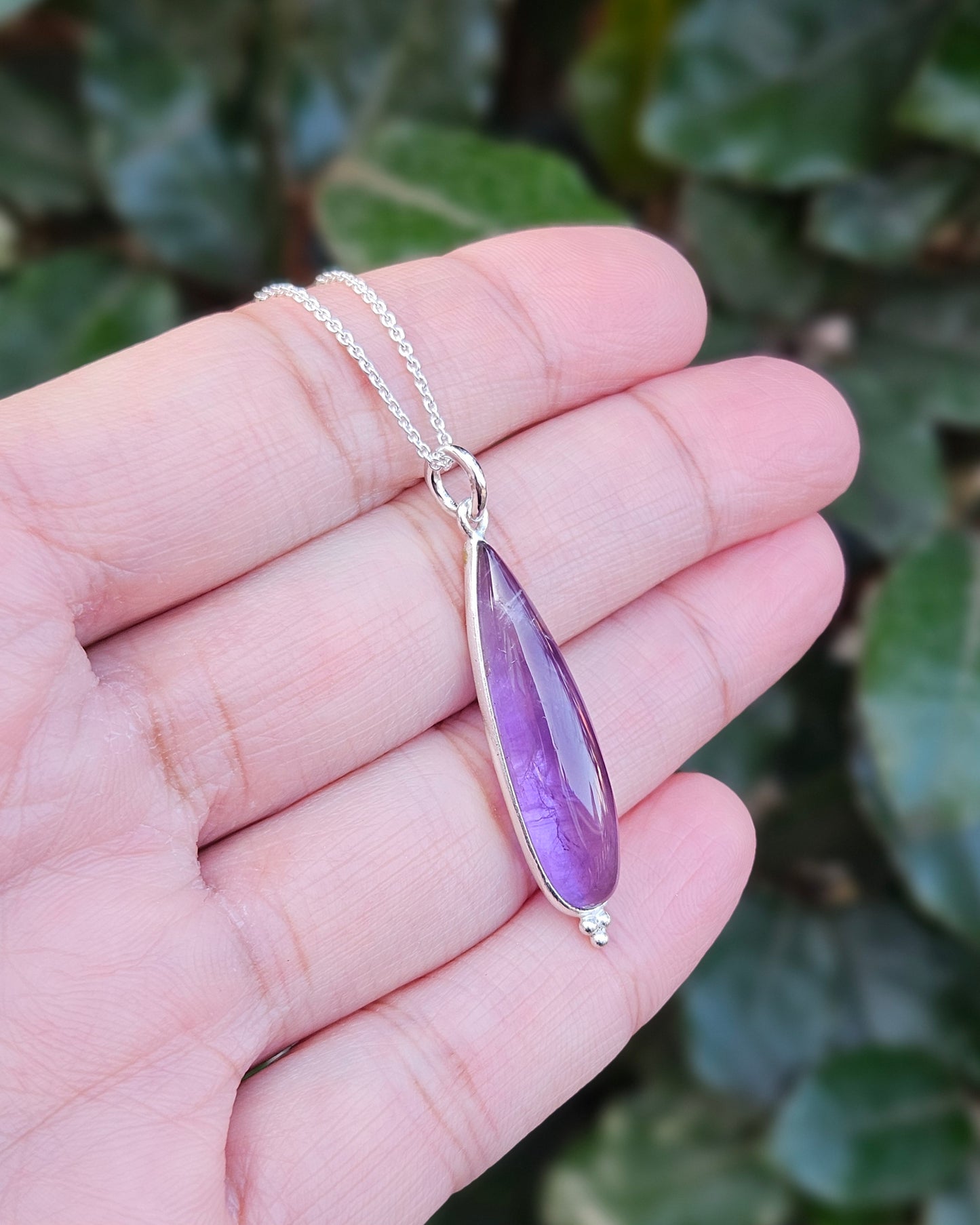 Amethyst Necklace Sage
