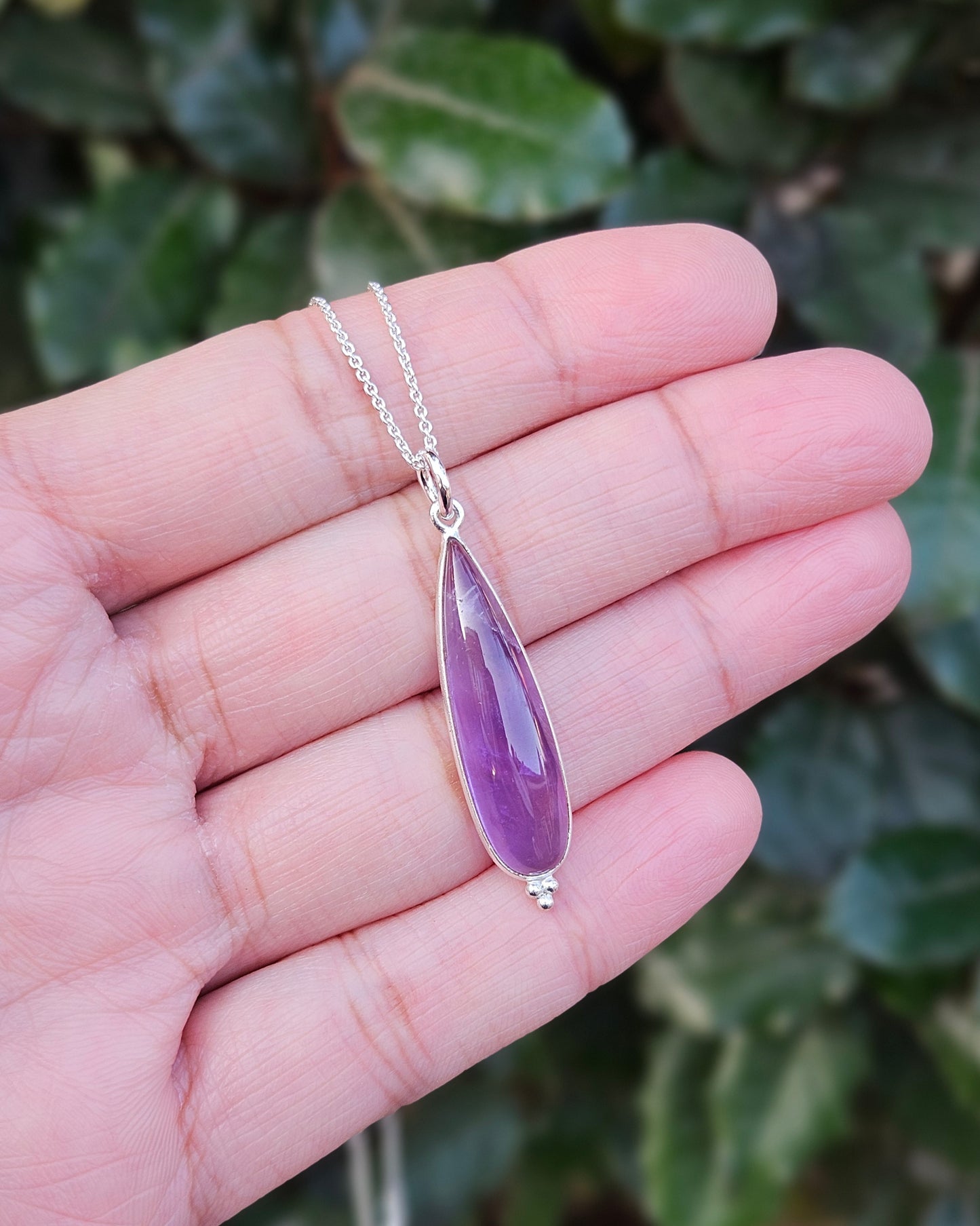 Amethyst Necklace Sage