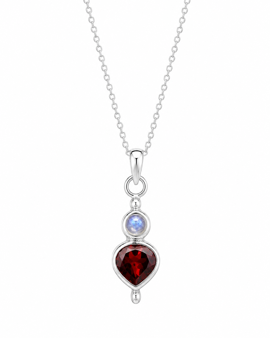 Granaat En Maansteen Ketting Akari