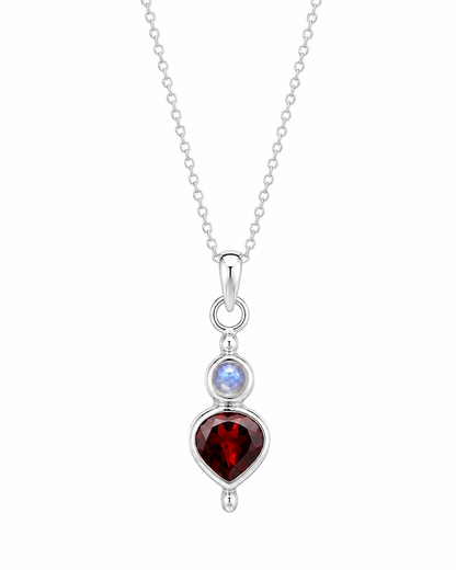 Granaat En Maansteen Ketting Akari