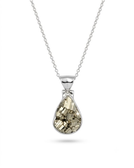 Silver Pyrite Necklace Audrey