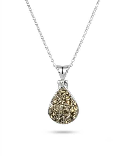 Xanthe Pyrite Teardrop Necklace