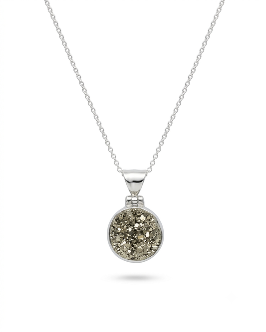 Round Pyrite Zari Necklace