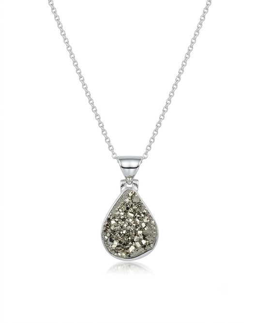 Pyrite Teardrop Necklace Ethan