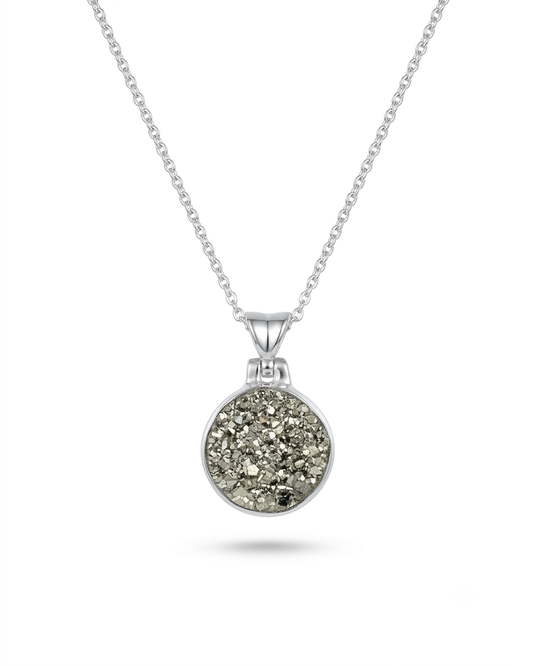 Round Pyrite Necklace Petra