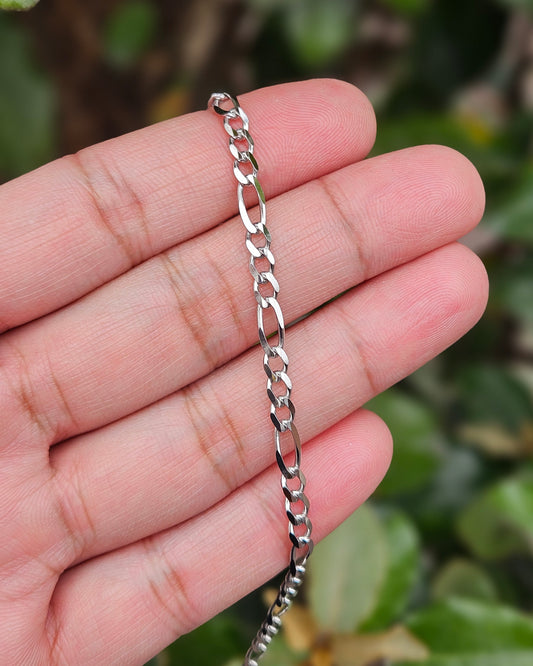 Rhodium Plated Silver Figaro Necklace Jaro