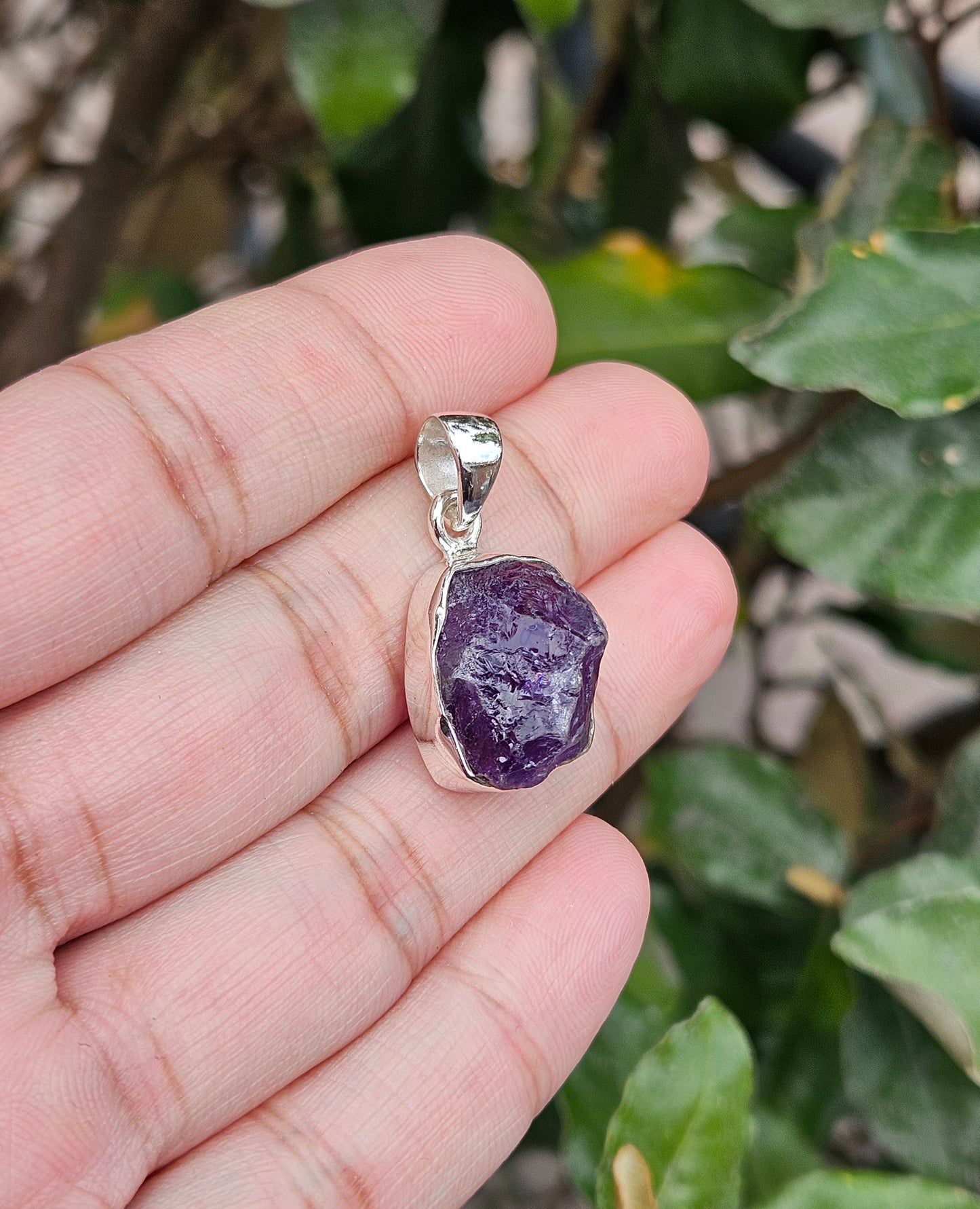 Free Form Raw Amethyst Pendant Galen