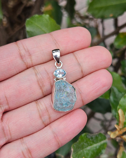 Blauw Topaas En Aquamarijn Hanger Amalthea