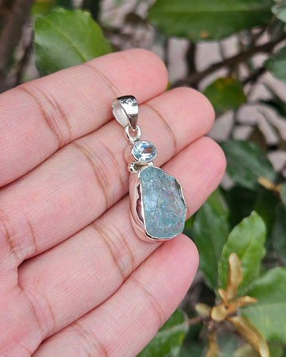 Blauw Topaas En Aquamarijn Hanger Amalthea