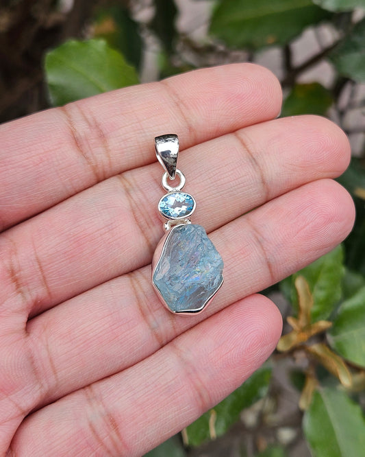 Blauw Topaas En Aquamarijn Hanger Cassandra