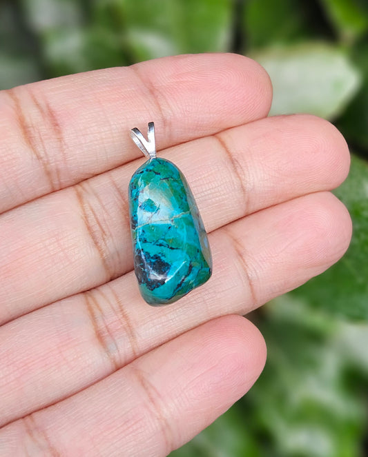 Freeform Chrysocolla Pendant Nisan