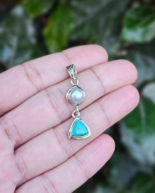 Zoetwaterparel en Turquoise Hanger Azure Parel