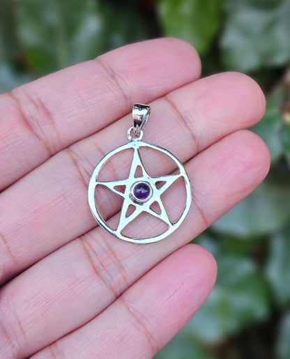 Pentagram Amethyst Pendant