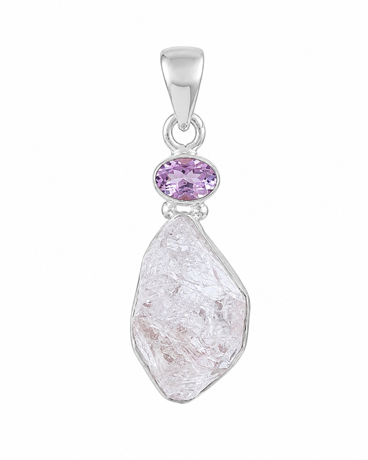 Herkimer Diamond and Amethyst Pendant Karla