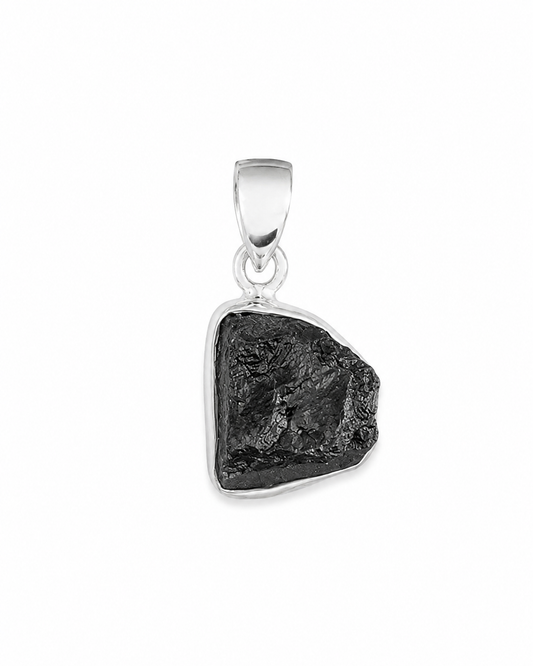 Raw Black Tourmaline Pendant Tova