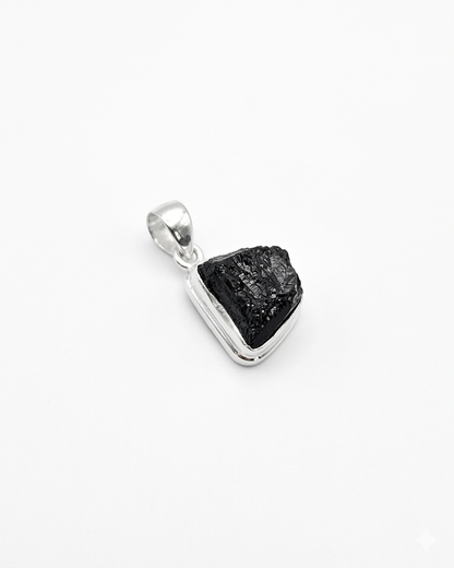 Raw Black Tourmaline Pendant Tova