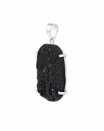 Ruwe Zwarte Toermalijn Hanger Wakana