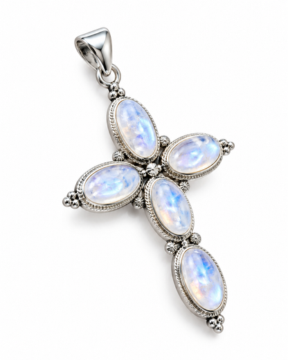 Moonstone Cross Pendant Livana