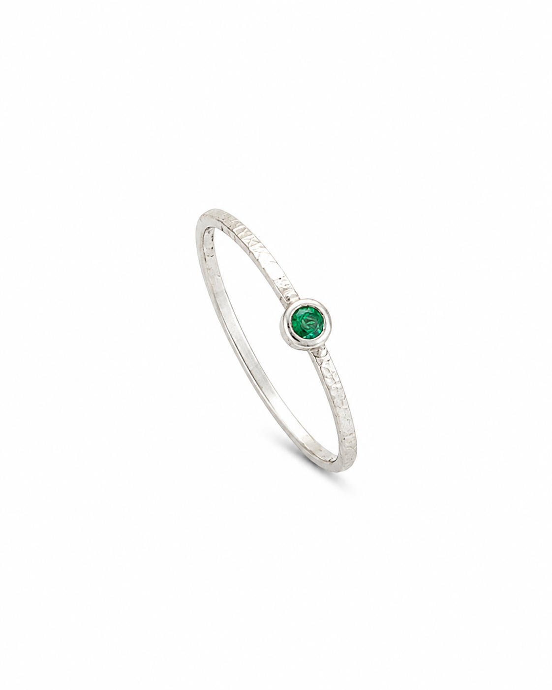 Silver Emerald Ring Zuri