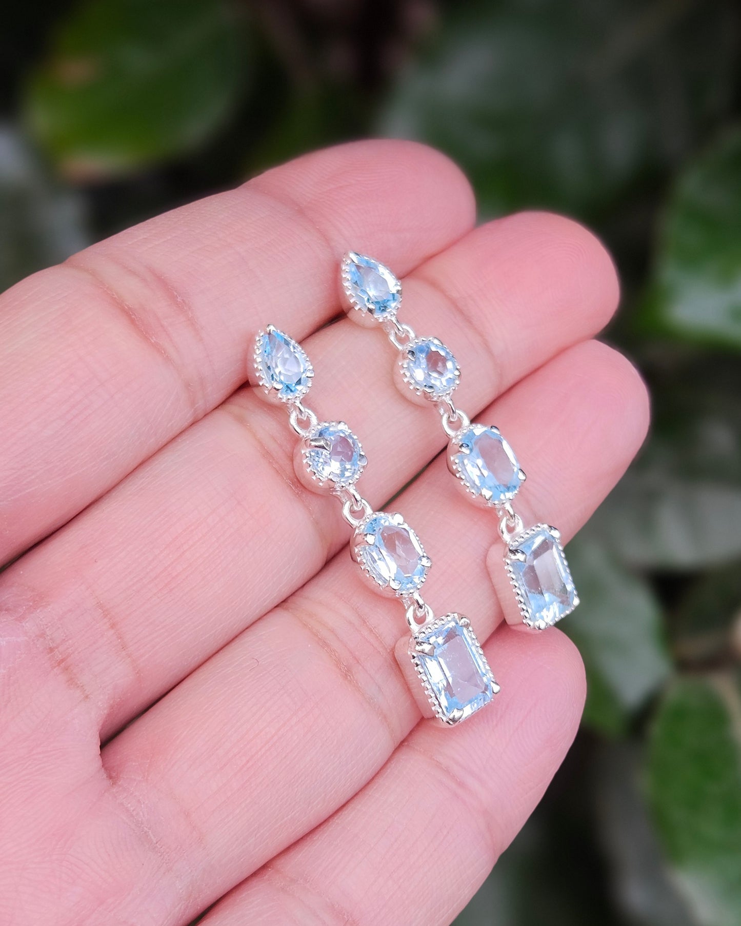 Blauw Topaas Oorbellen Juyo