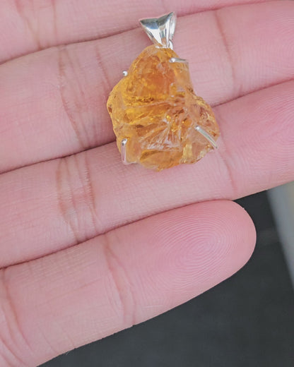 Rough Freeform Citrine Pendant Wiktoria